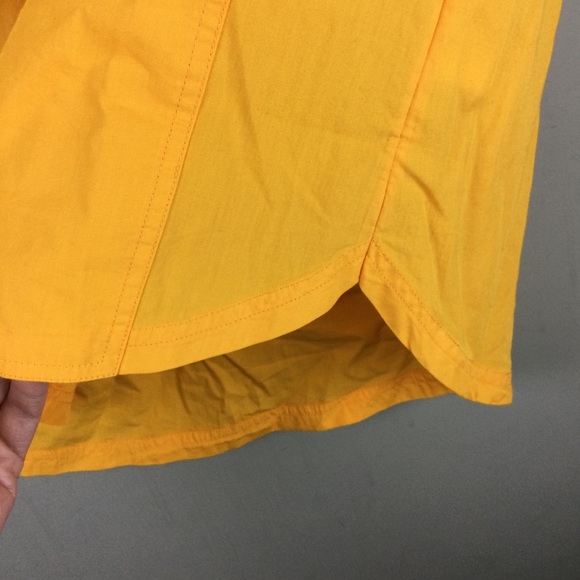 Free People Oversized Sleeveless Button Front Patch Pocket Yellow Top Size Small - Picture 9 of 11